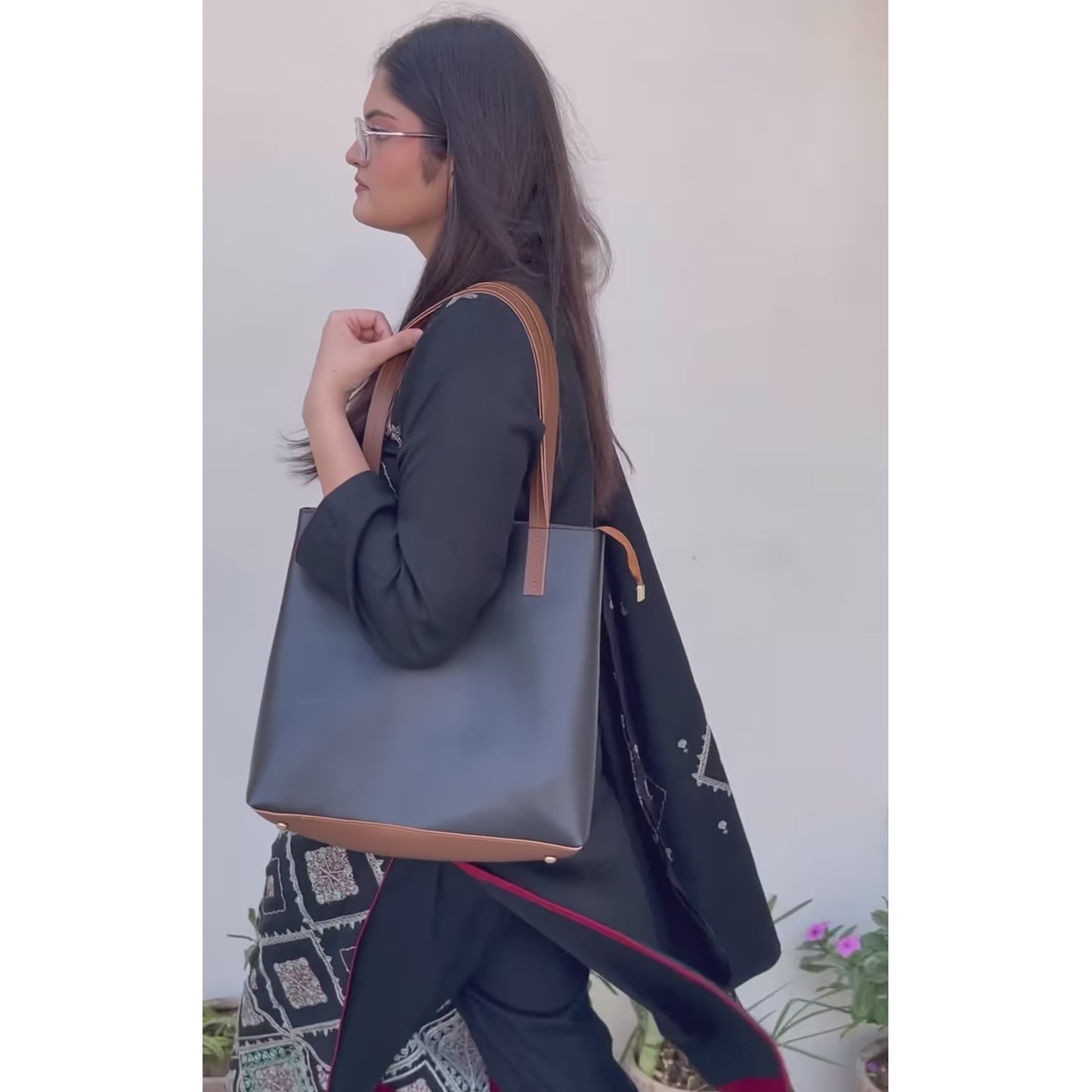 Suave Tote Bag set of 3 Brown