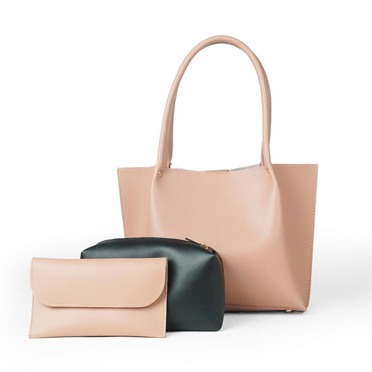 Plain Tote Set of 3 Bag Peach